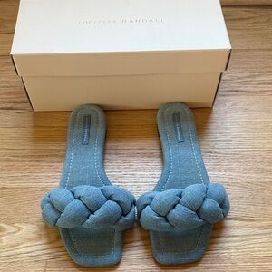 Loeffler Randall Joanna Denim Blue Braided Sandals 9.5